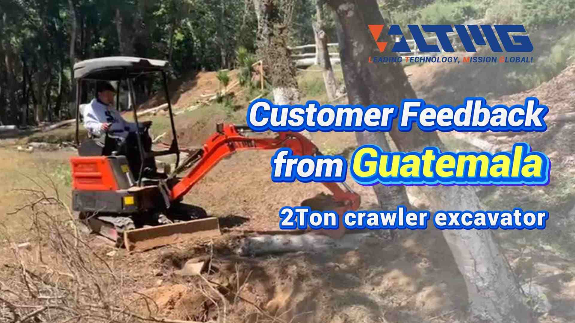 Avis sur un chantier au Guatemala : mini-pelle de 2 tonnes en action