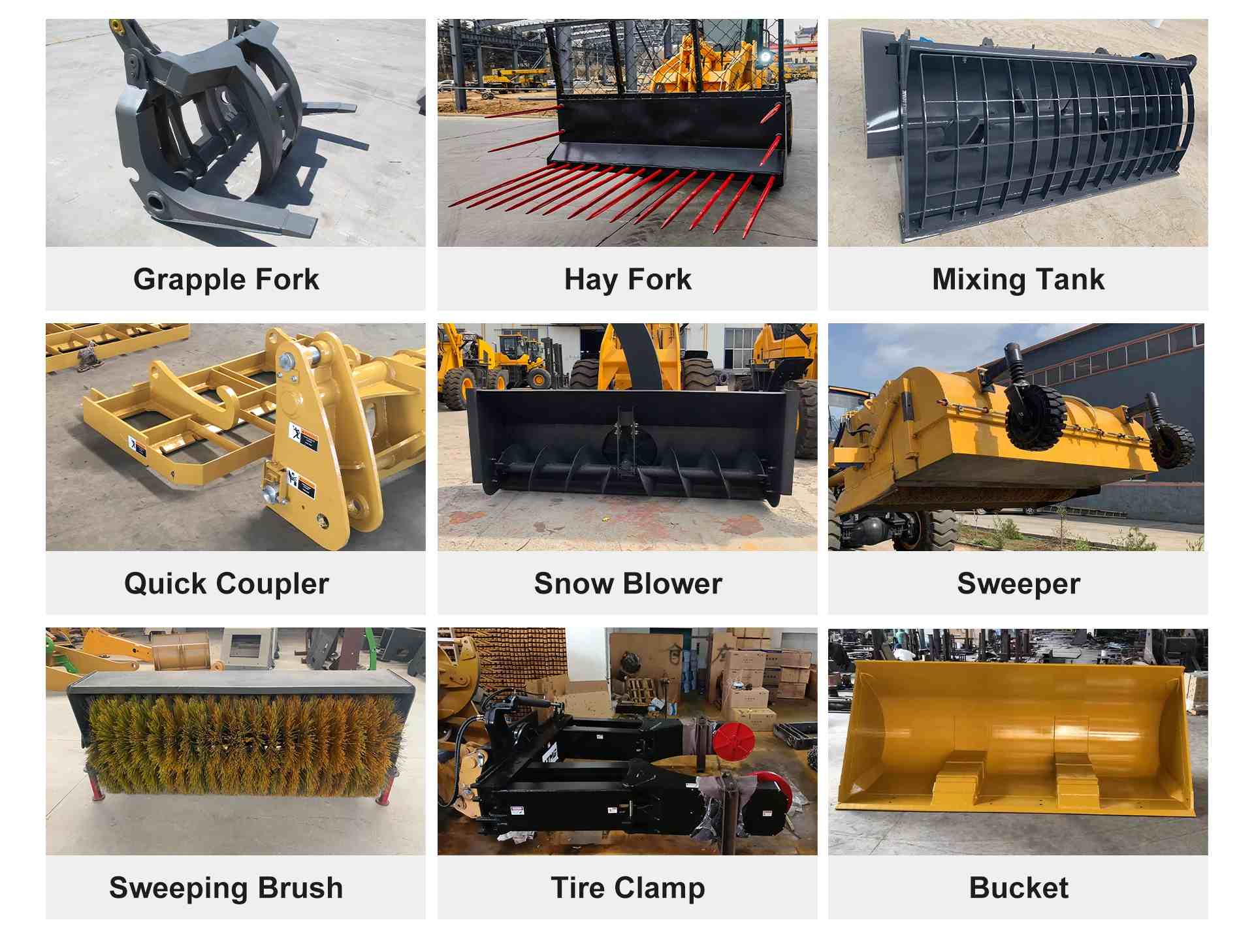 Attachments for wheel loader