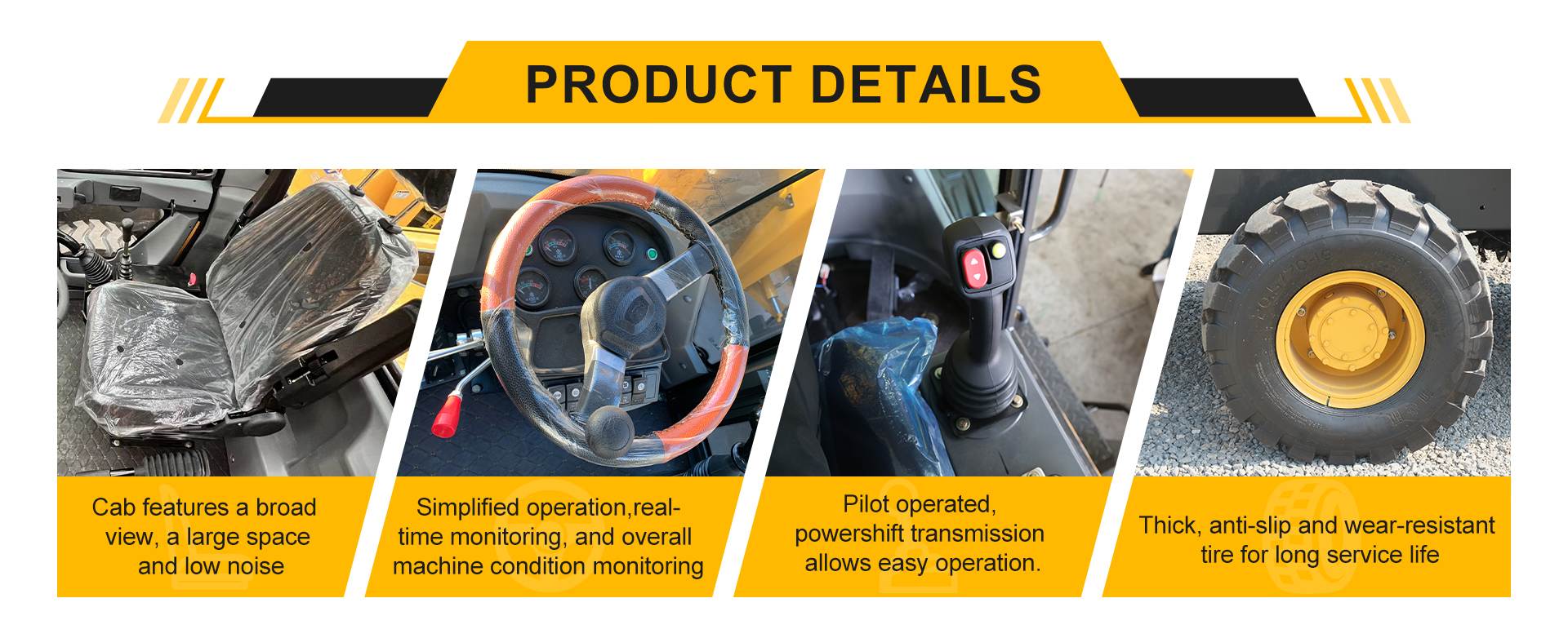 details of 3 ton wheel loader
