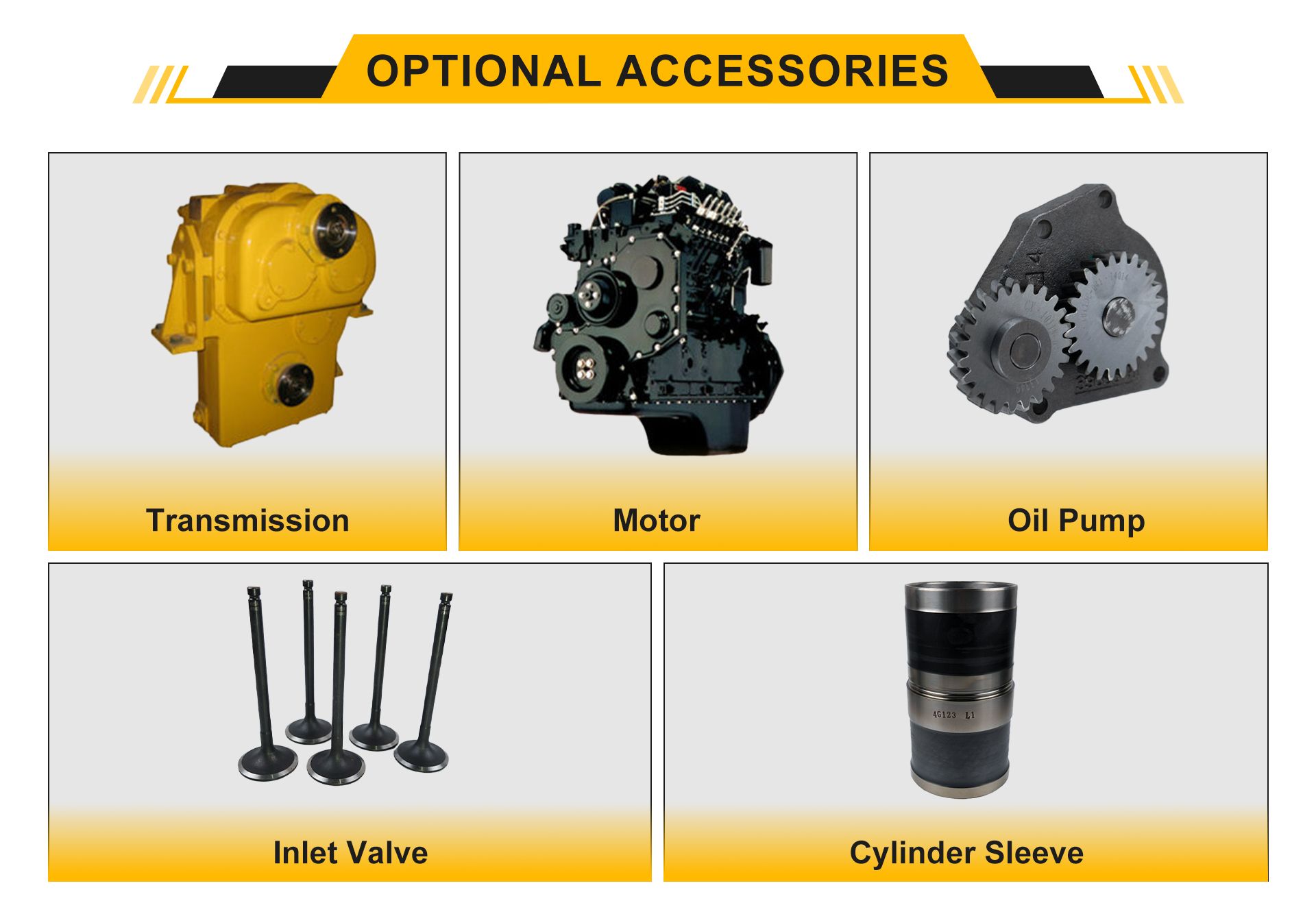 Optional accessories of 3 tons wheel loader